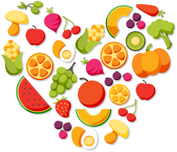 Illustration fruits et légumes de saison