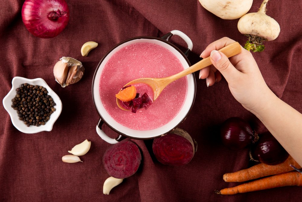 jus de betterave, carotte et pomme