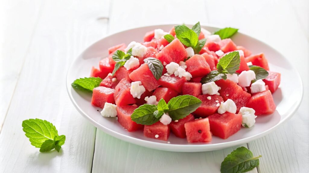 Salade à la pastèque et fêta