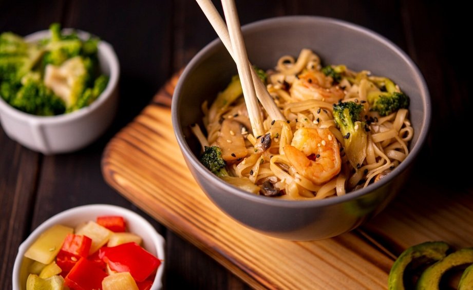 Nouilles soba aux crevettes
